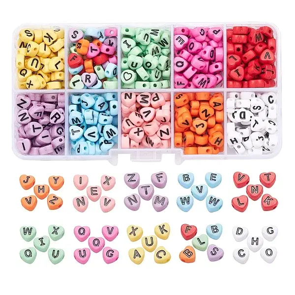 500Pcs 10 Colors Opaque Acrylic Enamel Beads