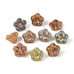 Picasso Baking Paint & Golden Metal Enlaced Glass Beads