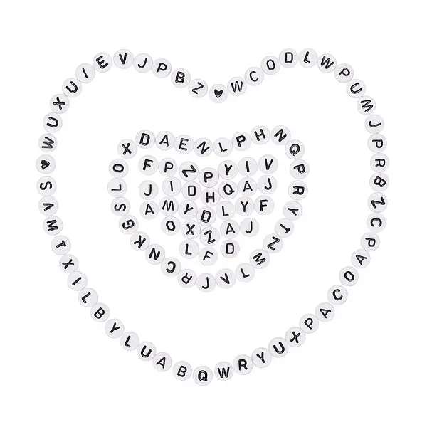 200Pcs 2 Style White Acrylic Enamel Beads