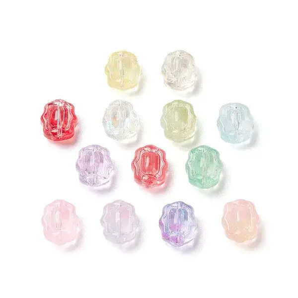 Spray Painted Transparent Glass Beads