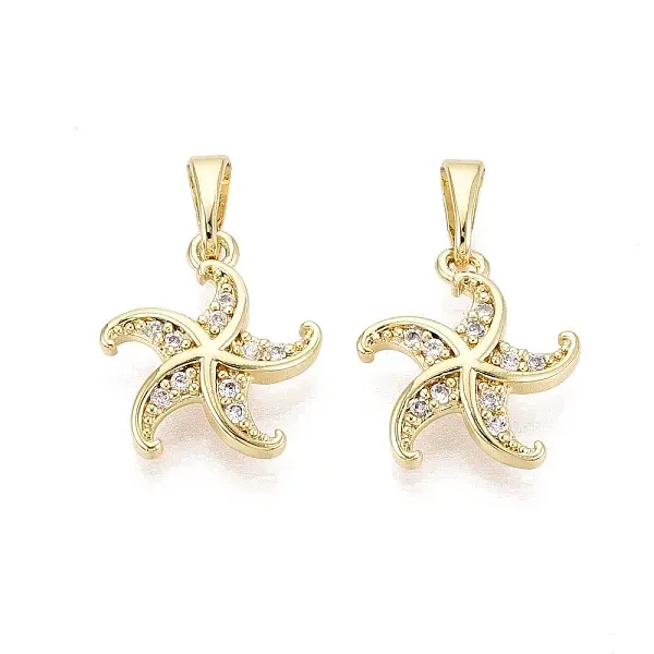 Brass Micro Pave Clear Cubic Zirconia Pendants