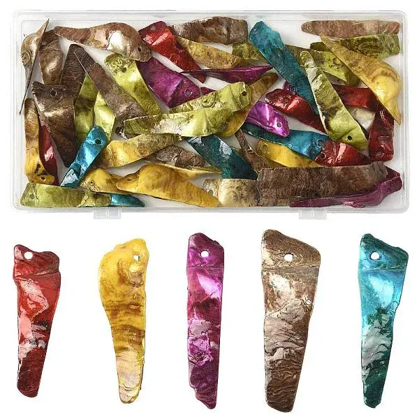 50Pcs Spray Painted Natural Akoya Shell Big Pendants