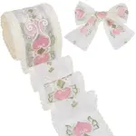 10 Yards Polyester Heart Flower Embroidery Lace Trim Ribbon