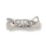 Brass Micro Pave Clear Cubic Zirconia Fold Over Clasps