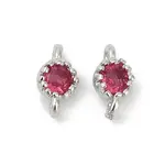 Brass Cubic Zirconia Flat Round Connector Charms