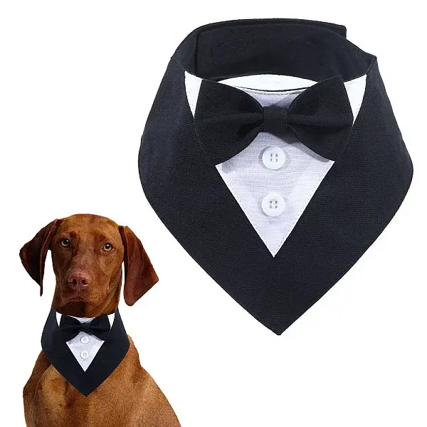 Cotton Elegant Dog Collar with Bowtie