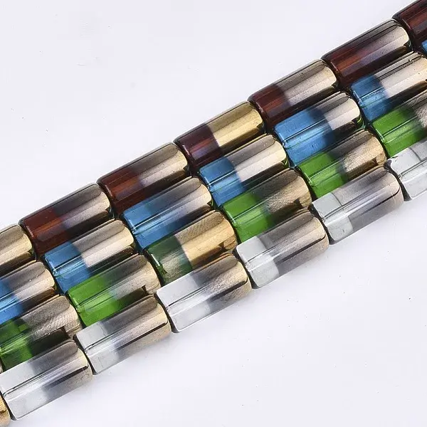 Half Electroplate Glass Beads Strands