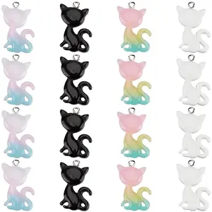 40Pcs 4 Colors Resin Pendants