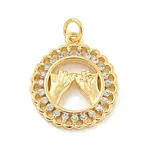 Brass Micro Pave Clear Cubic Zirconia Pendants