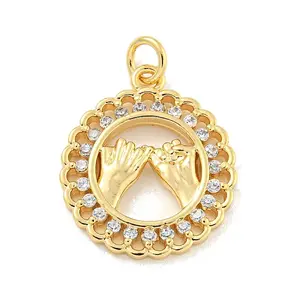 Brass Micro Pave Clear Cubic Zirconia Pendants