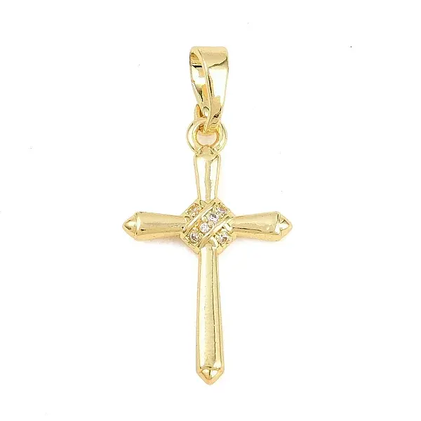 Brass Micro Pave Clear Cubic Zirconia Pendants