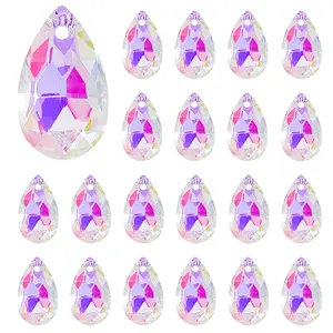 50Pcs Glass Faceted Teardrop Beads