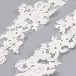 Polyester Flower Embroidery Lace Trim with Glass Beads