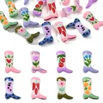 16Pcs 8 Colors Painted Glass Beads Enamel Beads