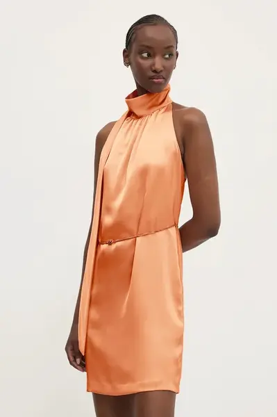 Šaty HUGO oranžová barva, mini, 50536440