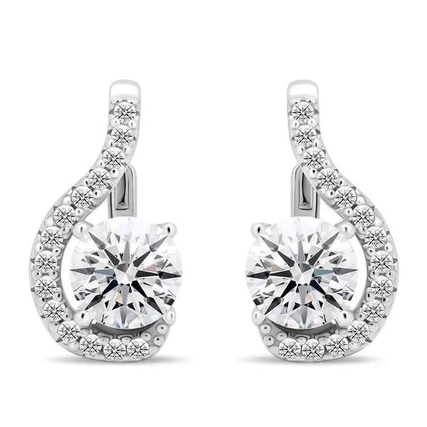 Brilio Silver Třpytivé stříbrné náušnice s čirými zirkony EA375W