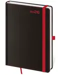 Týdenní diář 2026 B6 Black Red s poutkem
