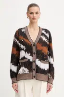 Kardigan s příměsí vlny z alpaky Missoni hnědá barva, DS25WM0X.BK01C2