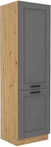 Vysoká potravinová skříňka Luna 60 DK-210 2F Barva korpusu: Dub artisan, Barva dvířek: Dust Grey