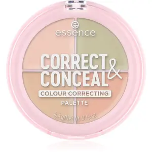 essence CORRECT & CONCEAL paleta korektorov pre zjednotenie farebného tónu pleti 4.4 g