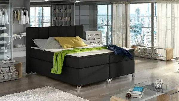 Boxspring Basilio Rozměr: 180 x 200 cm, látka: Sawana 14, Varianta: S LED osvětlení