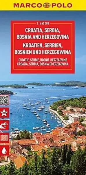 Chorvatsko, Srbsko, Slovinsko, Bosna 1:650 000