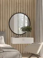 Zrcadlo Grace Barva korpusu: Černá, Rozměry: 80 cm, Varianta: Zavěšení na šňůrce