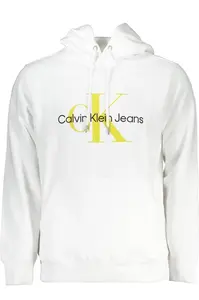 Bílá mikina Calvin Klein bez zipu