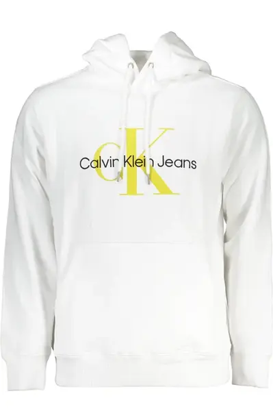 Bílá mikina Calvin Klein bez zipu