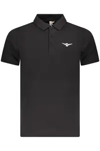 Černé pánské polo triko s krátkým rukávem
