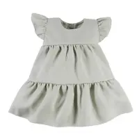 eevi Dívčí šaty s volánky Nature - khaki, vel. 74