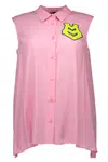 LOVE MOSCHINO SLEEVELESS SHIRT WOMEN PINK