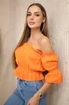Oranžová halenka přes rameno
