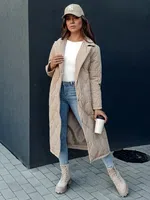 Płaszcz damski pikowany długi TRENDIFY beżowy Dstreet