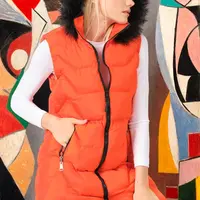 Z6761 DEWBERRY DÁMSKÁ VESTA-JEDNOBAREVNÁ ORANŽOVÁ