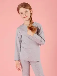 Girls' blouse basic grey