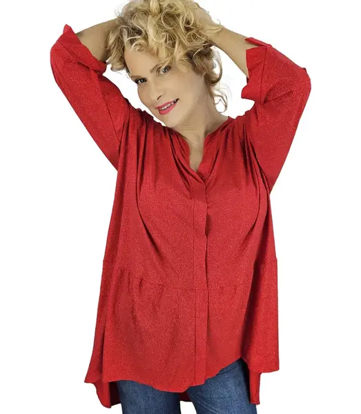 Pri Elegant oversize Brocade tunic shirt with longer back NEVADA