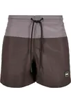 Urban Classics Plavecké šortky  tmavohnedá / sivá / biela