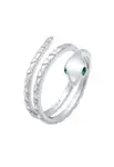 ELLI Prsteň 'Pinky'  zelená / strieborná