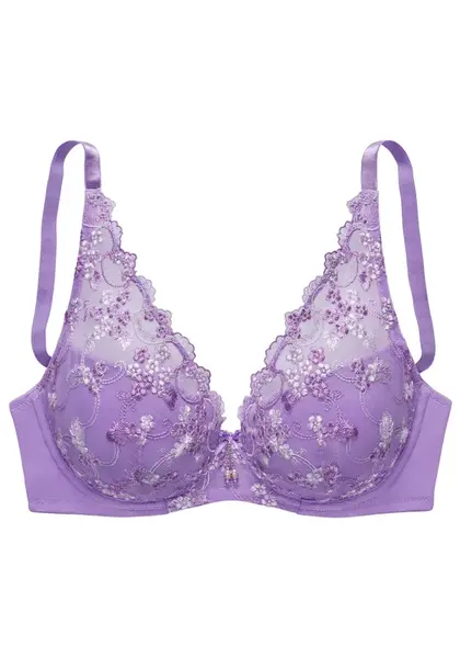 LASCANA Podprsenka  zelená / svetlofialová / biela