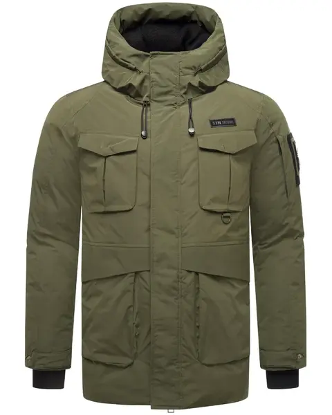 STONE HARBOUR Zimná bunda 'Edriik XX'  tmavozelená