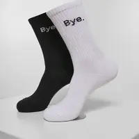 HI - Bye Socks krátké 2-balení černo/bílé