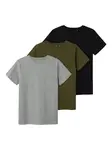 TWO SOON Tričko  sivá melírovaná / olivová / čierna