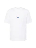 HUGO Tričko 'Nieros'  modrá / biela