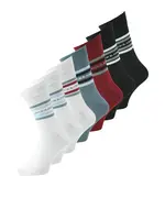 JACK & JONES Ponožky 'JACLedger'  modrosivá / rubínová / čierna / biela