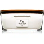 Woodwick Linen vonná svíčka s dřevěným knotem (hearthwick) 453.6 g