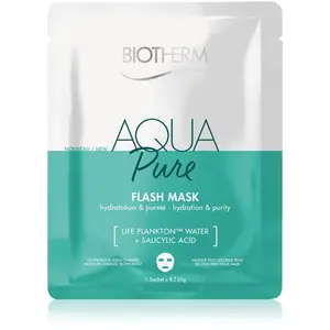 Biotherm Aqua Pure Flash Mask plátýnková maska s hydratačním účinkem pro regeneraci pleti 31 g