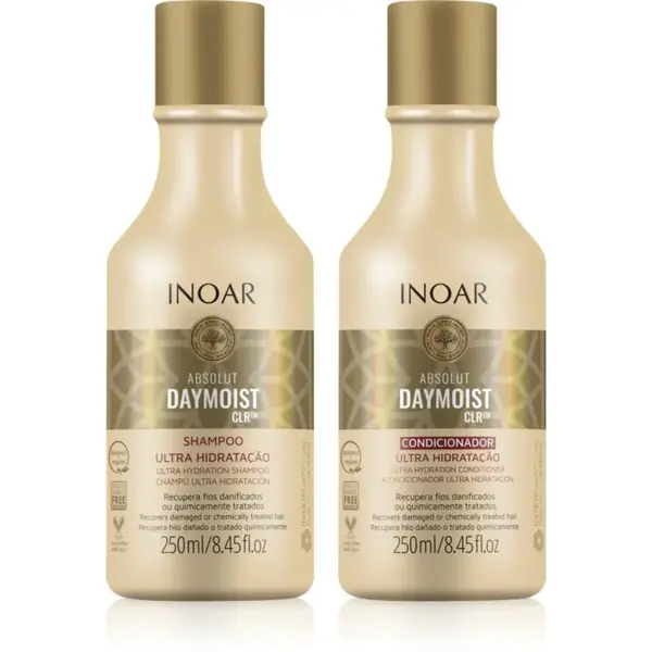 INOAR Absolut Daymoist CLR™ sada pro suché a barvené vlasy 2x250 ml