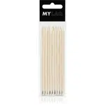 MYLAQ Wooden Sticks dřevěný zatlačovač nehtové kůžičky 10 ks