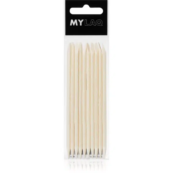 MYLAQ Wooden Sticks dřevěný zatlačovač nehtové kůžičky 10 ks